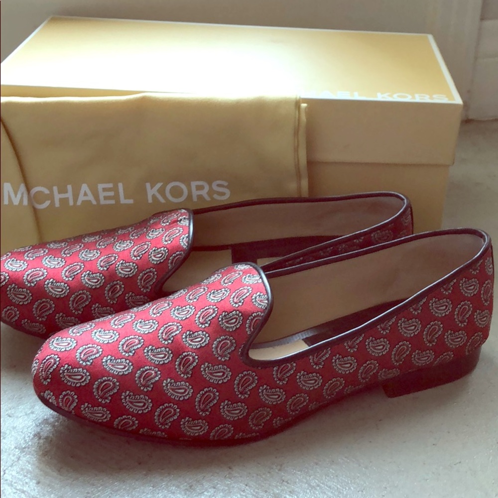 Michael Kors Bryann Runway Ballet Flat Red Paisley
